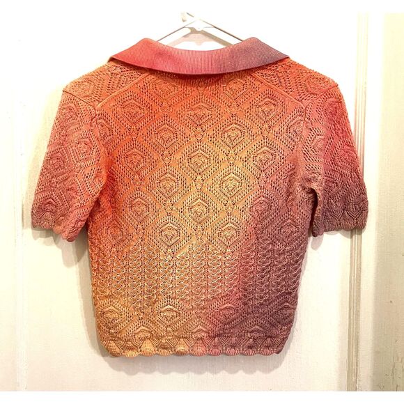 Jonathan Simkhai Thelma Ombre Knit Polo Sweater Shirt Top Women's Size Small - Picture 6 of 8